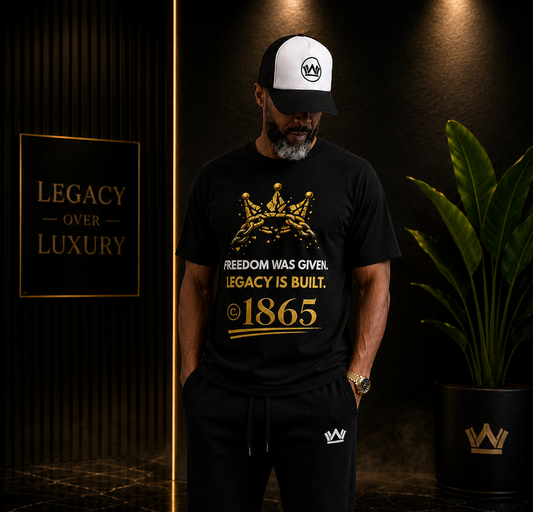 Freedom Was Given. Legacy Is Built. ©1865 Tee – Black