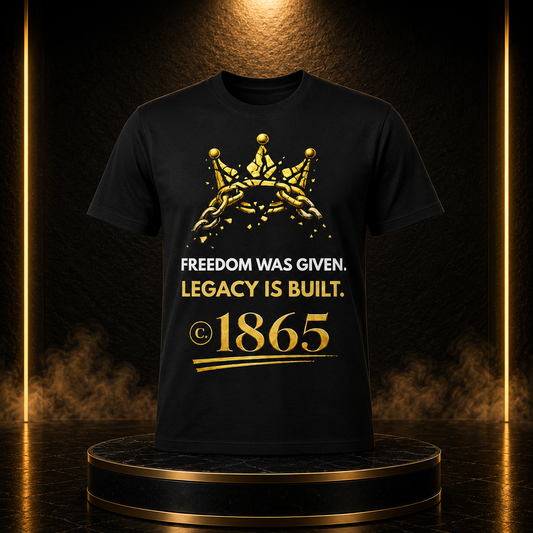 Freedom Was Given. Legacy Is Built. ©1865 Tee – Black