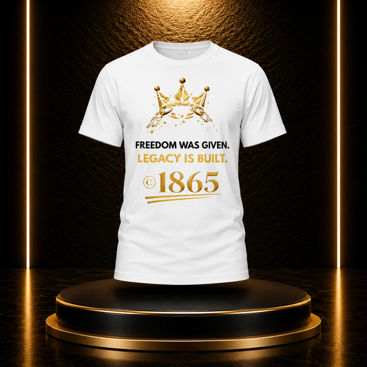 Freedom Was Given. Legacy Is Built. ©1865 Tee – White